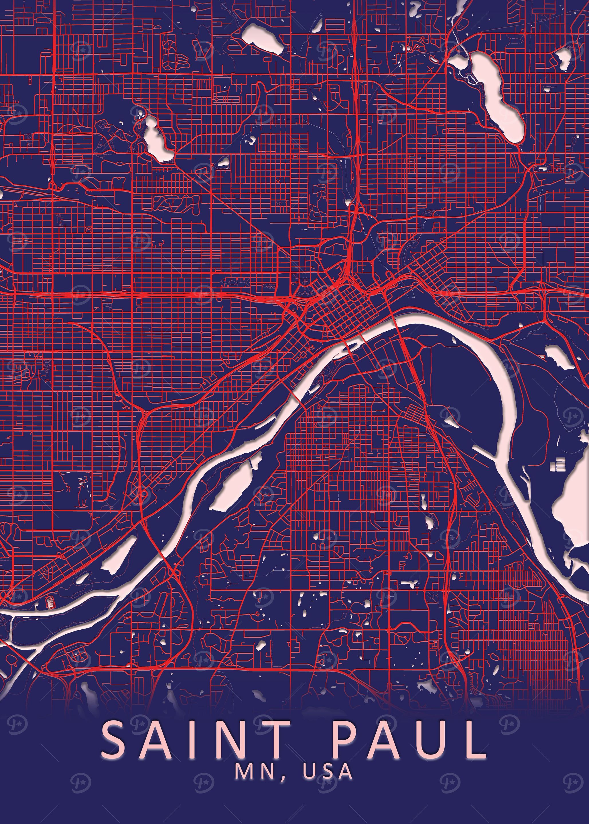 Saint Paul MN USA City Map