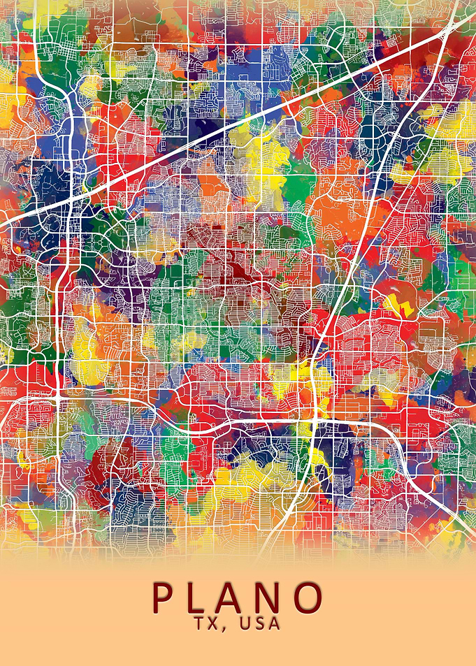 Plano TX USA City Map