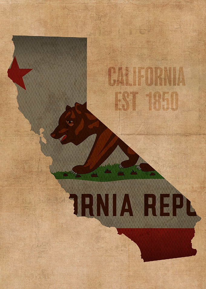 California State Flag Map