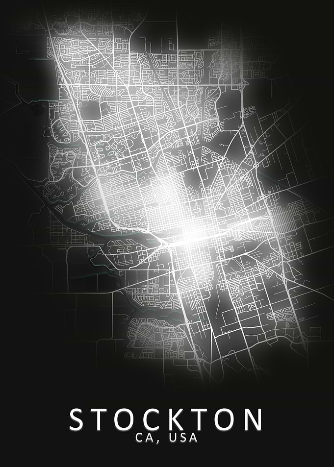 Stockton CA USA City Map
