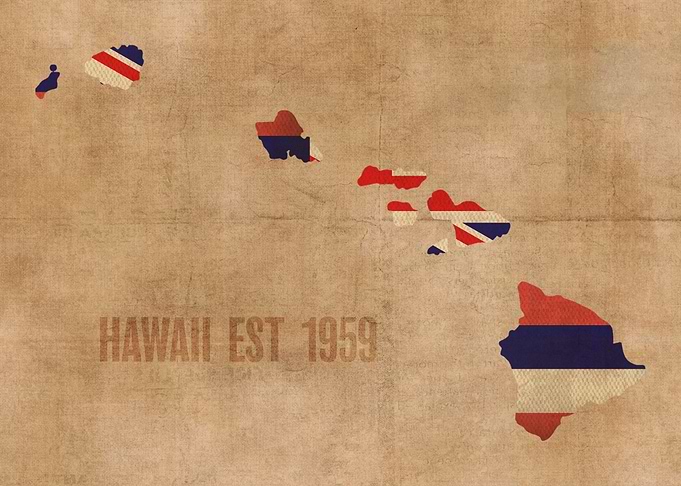 Hawaii State Flag Map
