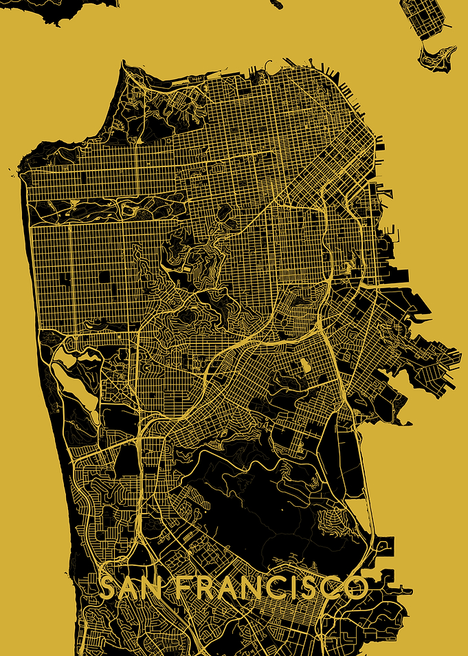 San Francisco map gold
