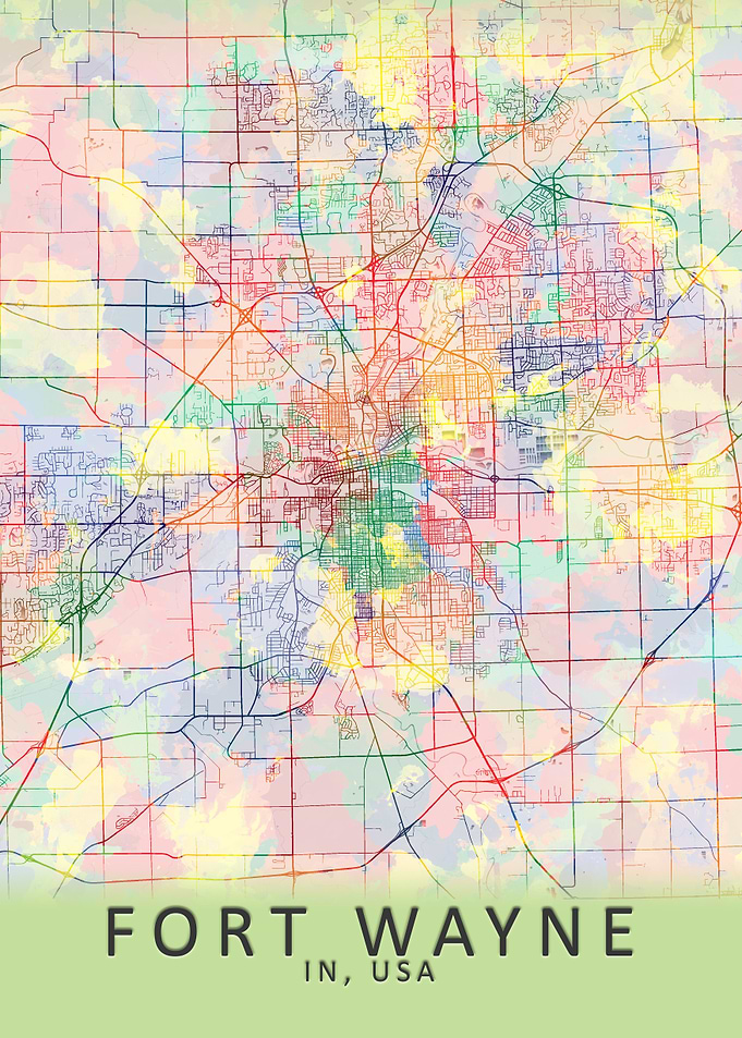 Fort Wayne IN USA City Map