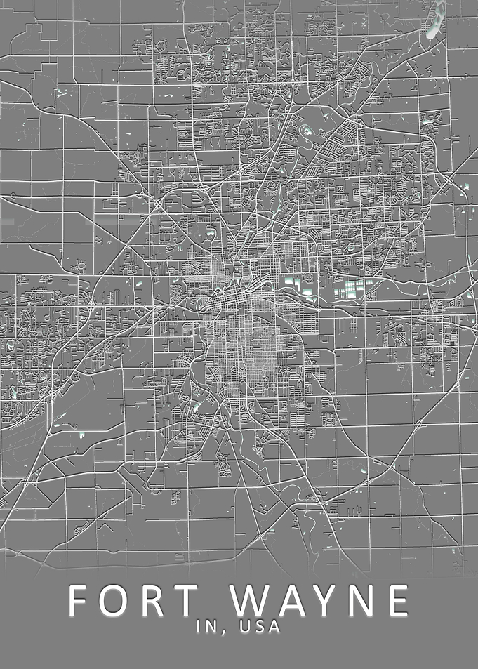 Fort Wayne IN USA City Map