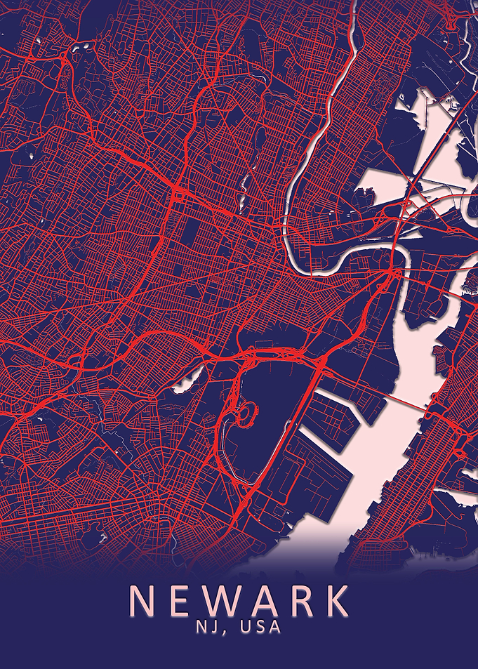 Newark NJ USA City Map