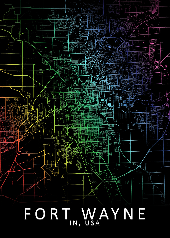 Fort Wayne IN USA City Map