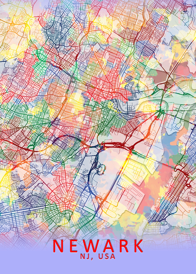 Newark NJ USA City Map