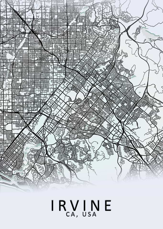 Irvine CA USA City Map