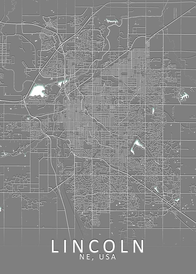 Lincoln NE USA City Map