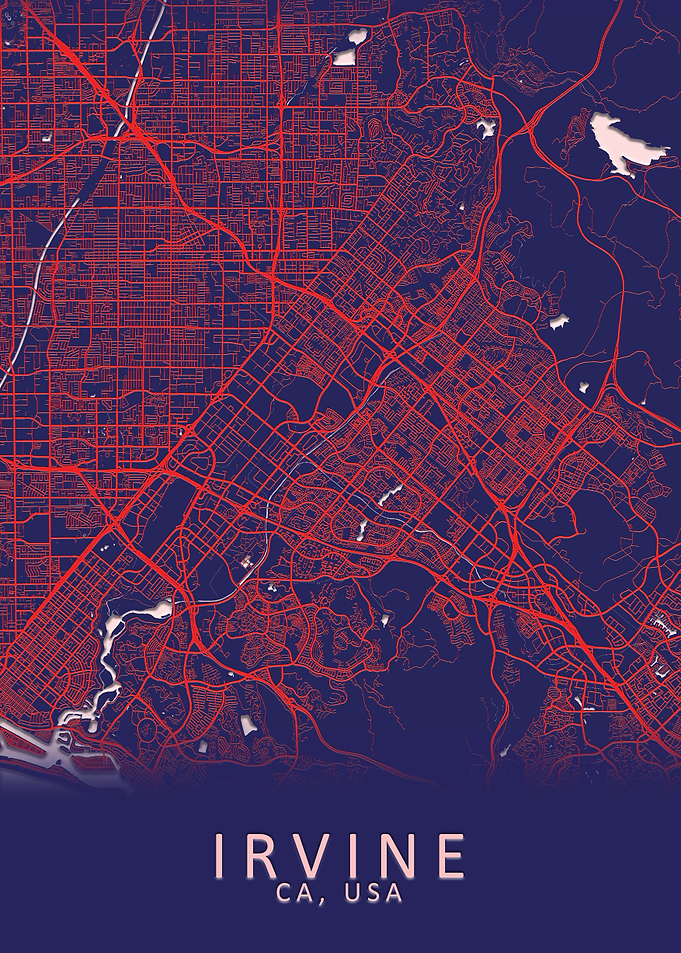 Irvine CA USA City Map