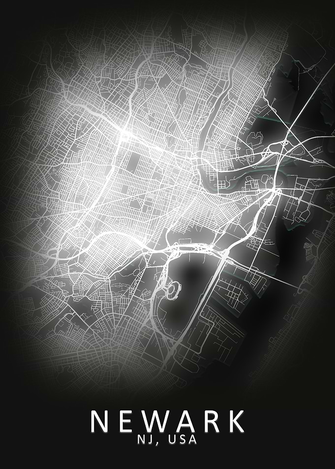 Newark NJ USA City Map