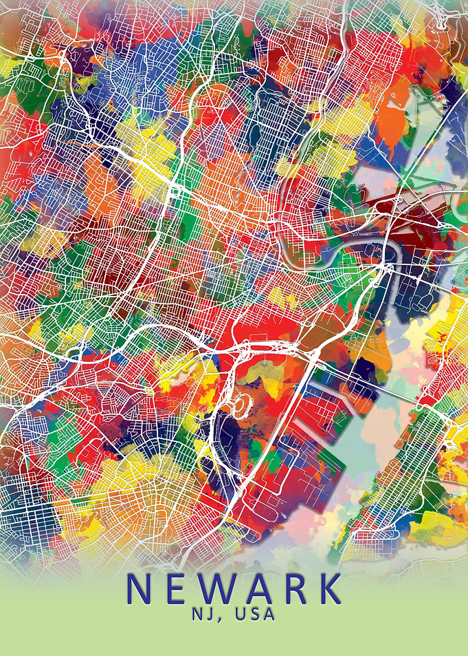 Newark NJ USA City Map