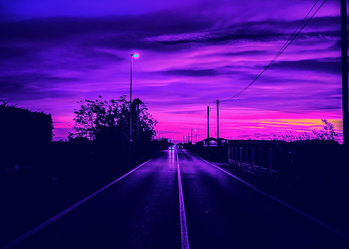 Cyberpunk 80s Sunset