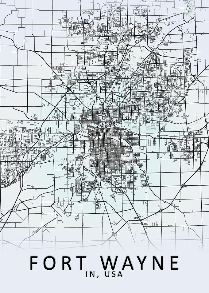Fort Wayne IN USA City Map