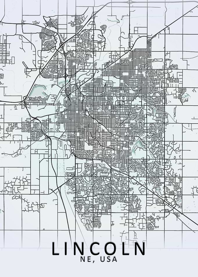 Lincoln NE USA City Map