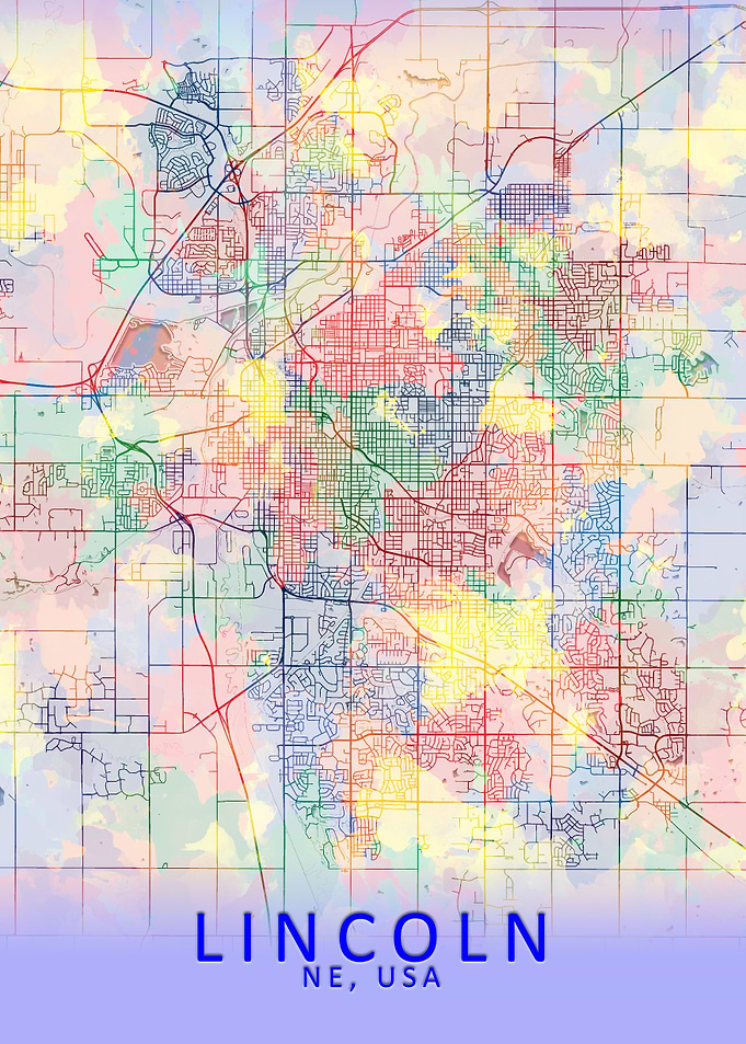Lincoln NE USA City Map