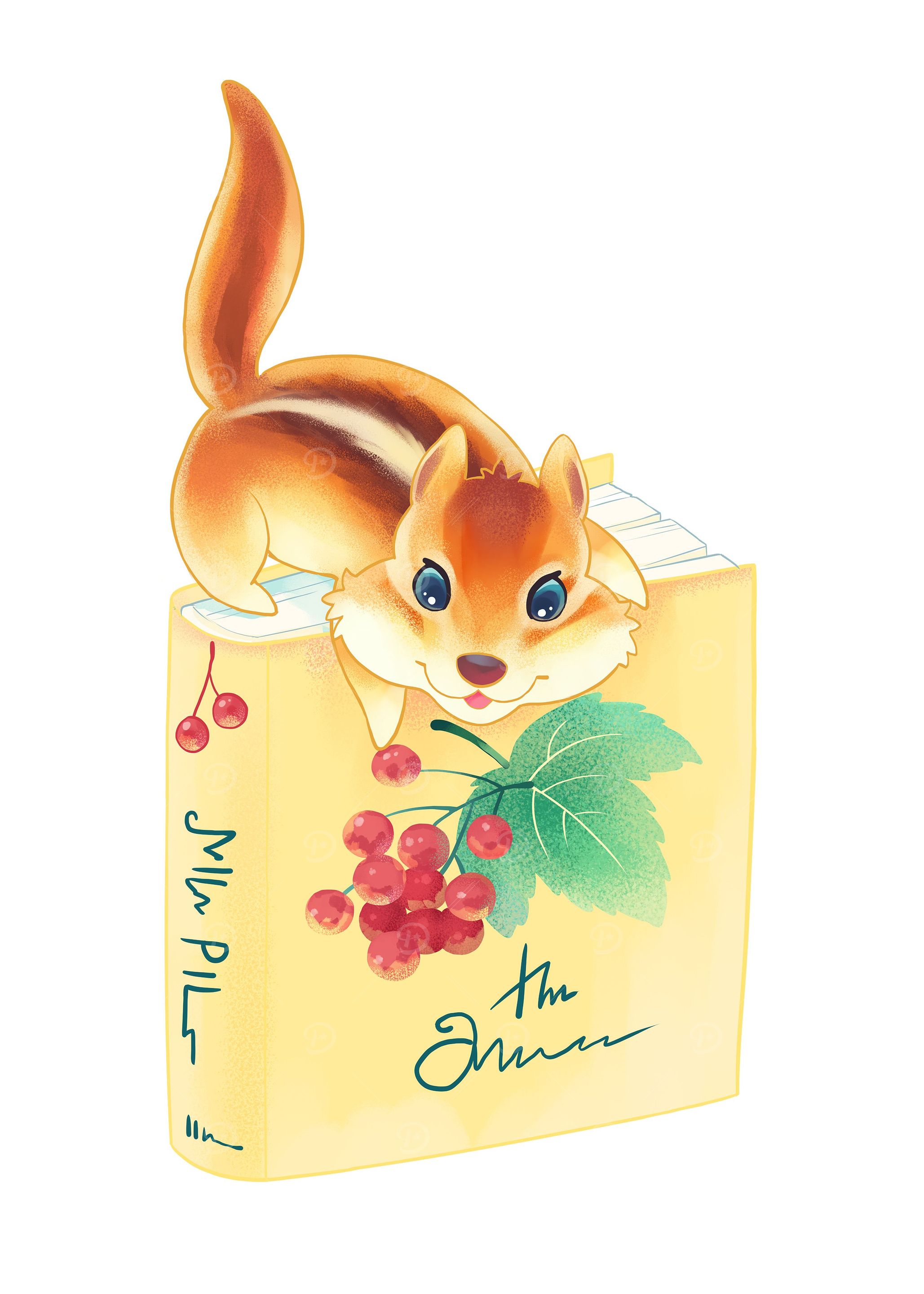 Chipmunk with Book