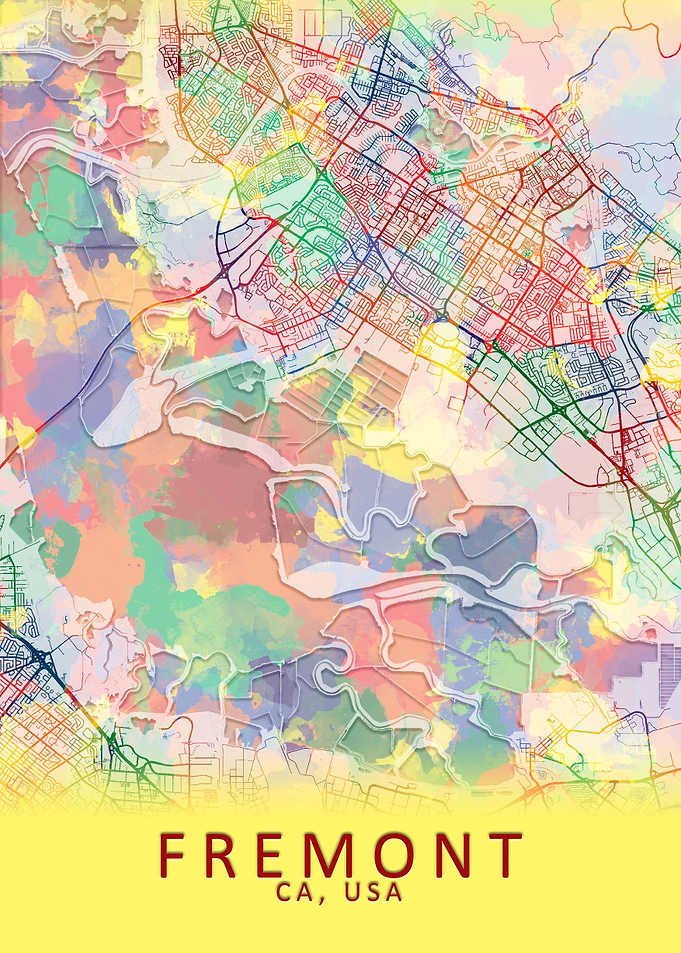 Fremont CA USA City Map
