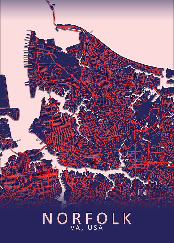 Norfolk VA USA City Map
