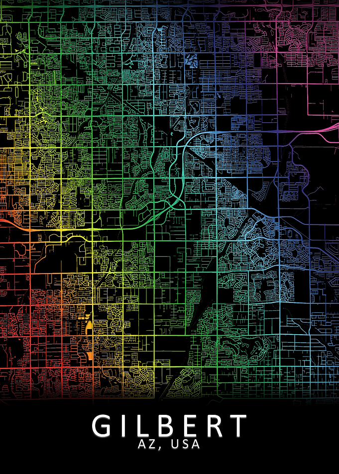 Gilbert AZ USA City Map