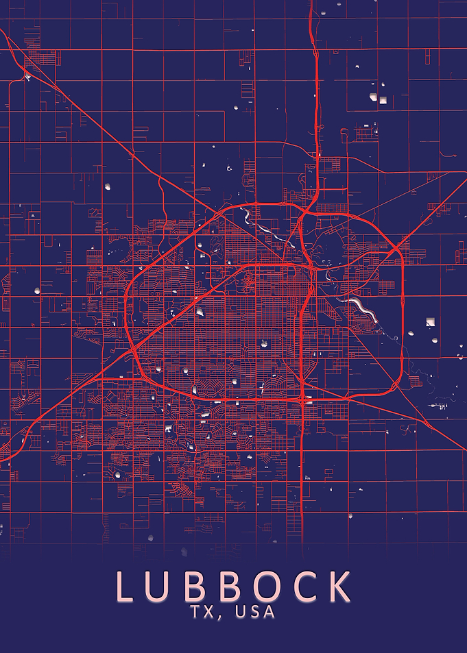 Lubbock TX USA City Map