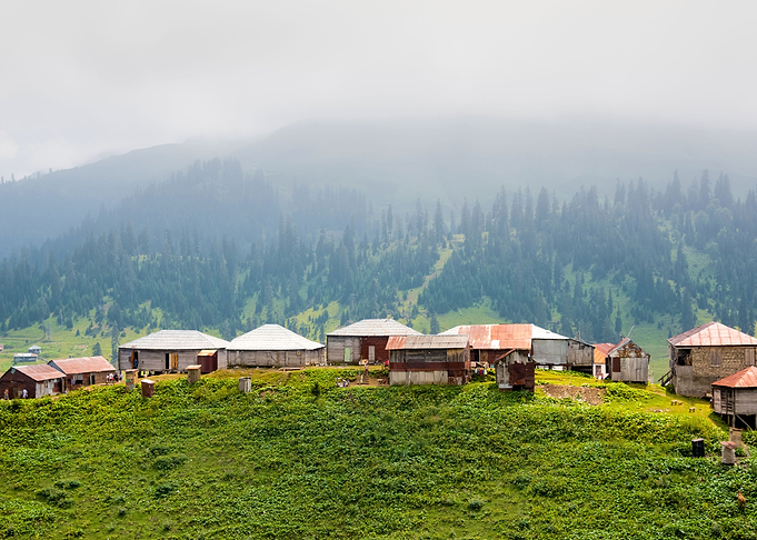 Village on a hill