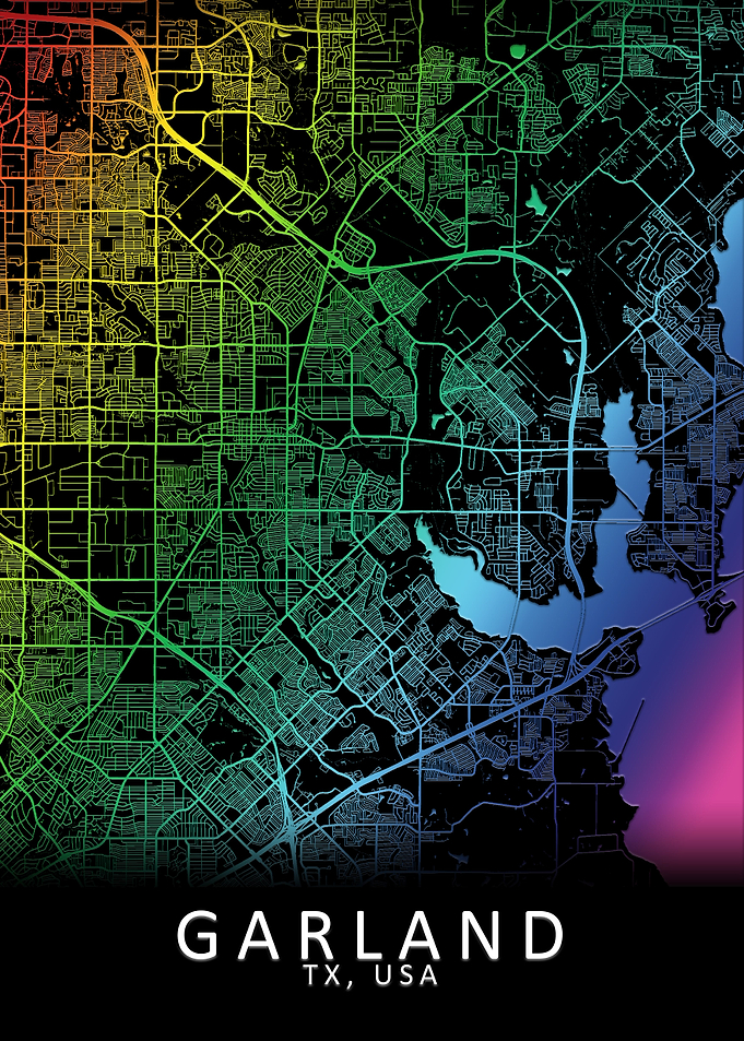 Garland TX USA City Map