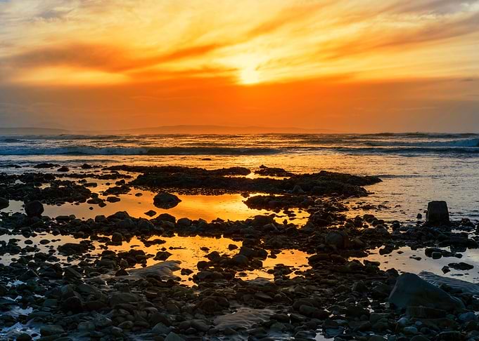 deep orange reflections