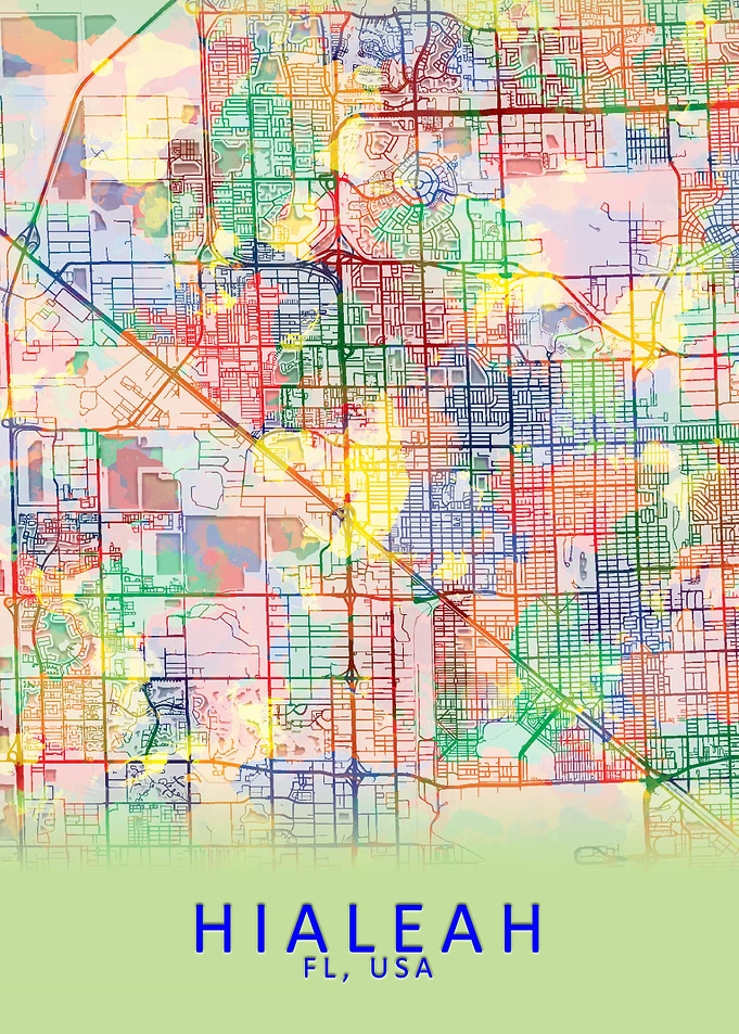 Hialeah FL USA City Map