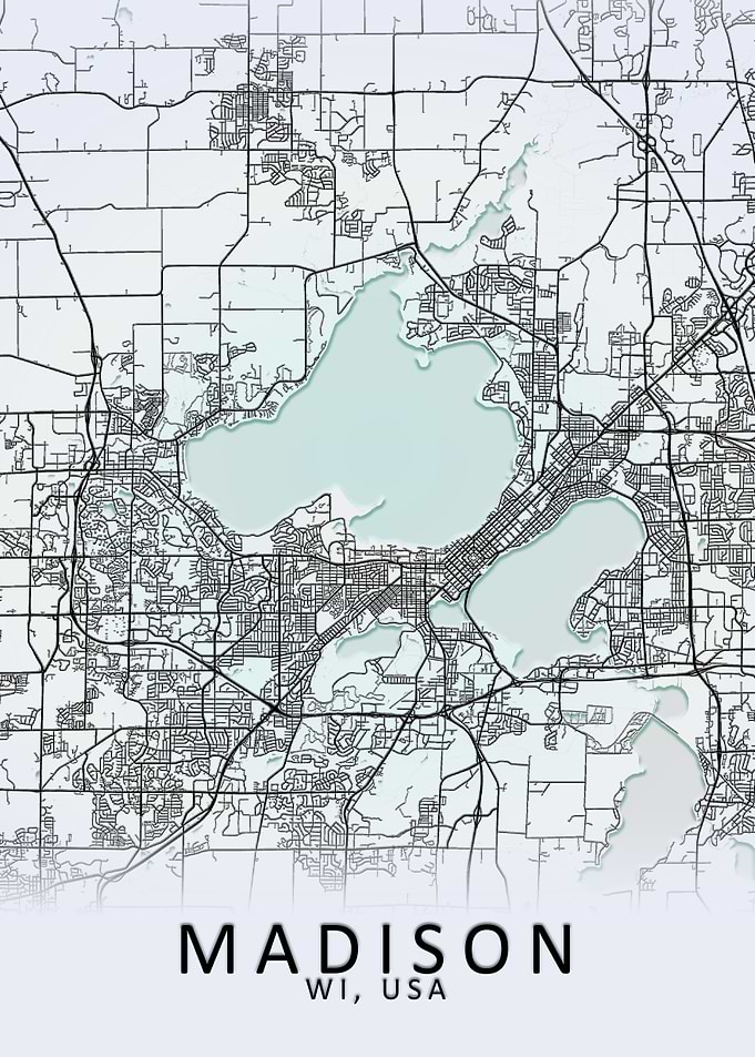 Madison WI USA City Map