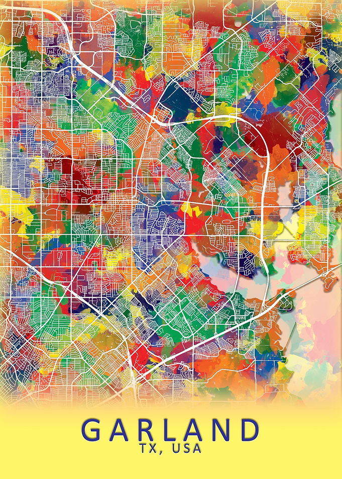 Garland TX USA City Map