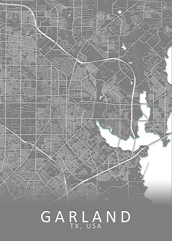 Garland TX USA City Map