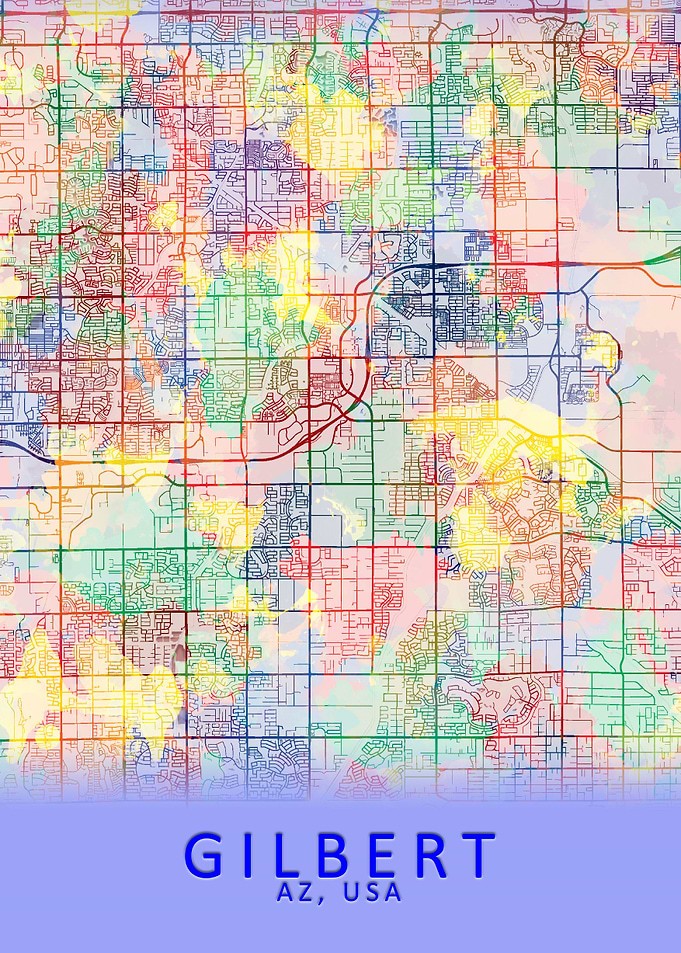 Gilbert AZ USA City Map