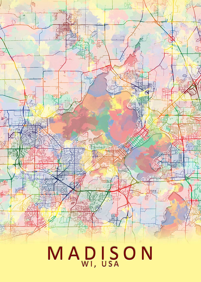 Madison WI USA City Map
