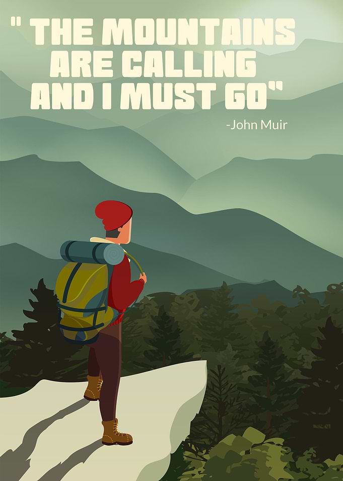 Mountain Hiker Poster