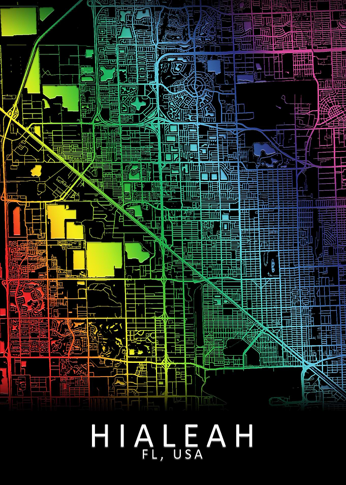 Hialeah FL USA City Map