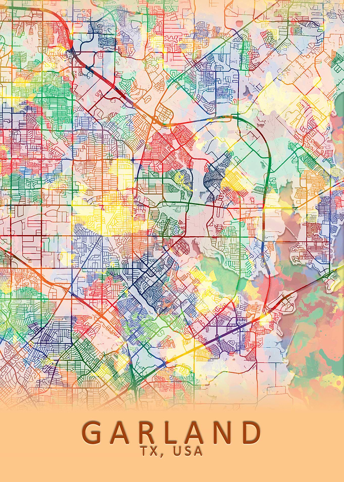Garland TX USA City Map