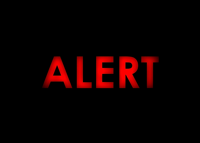 Alert red message text
