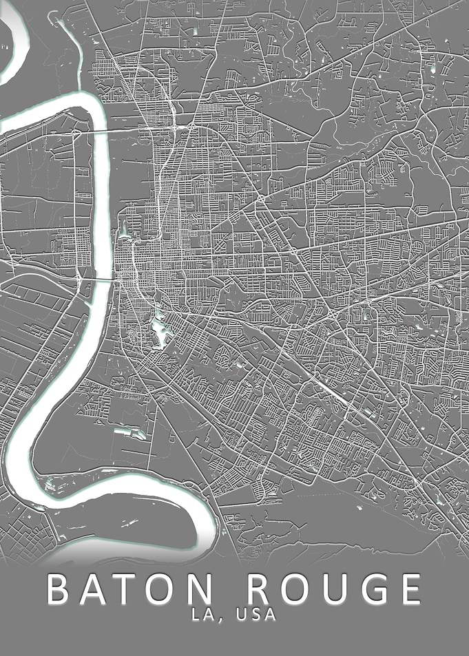 Baton Rouge USA City Map