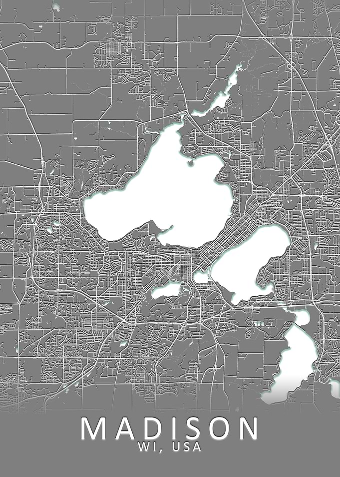 Madison WI USA City Map
