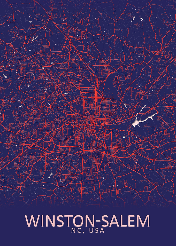 WinstonSalem USA City Map