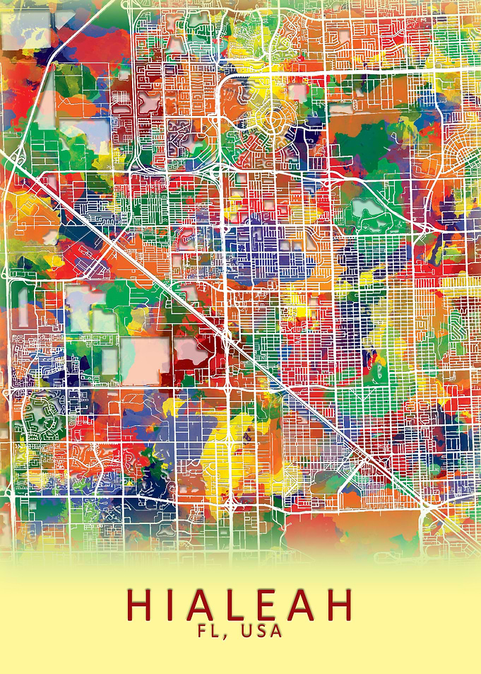 Hialeah FL USA City Map
