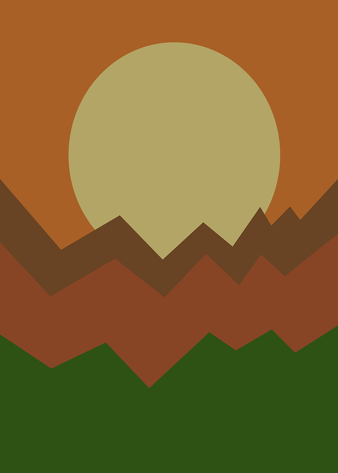 Autumn sunset in mountain