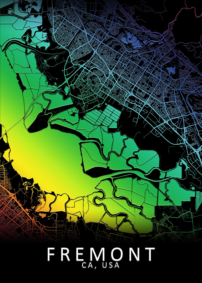 Fremont CA USA City Map