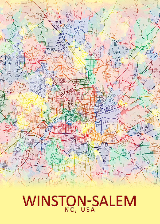 WinstonSalem USA City Map