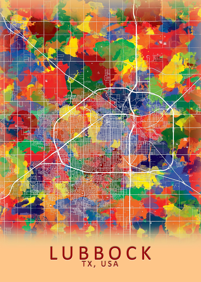Lubbock TX USA City Map