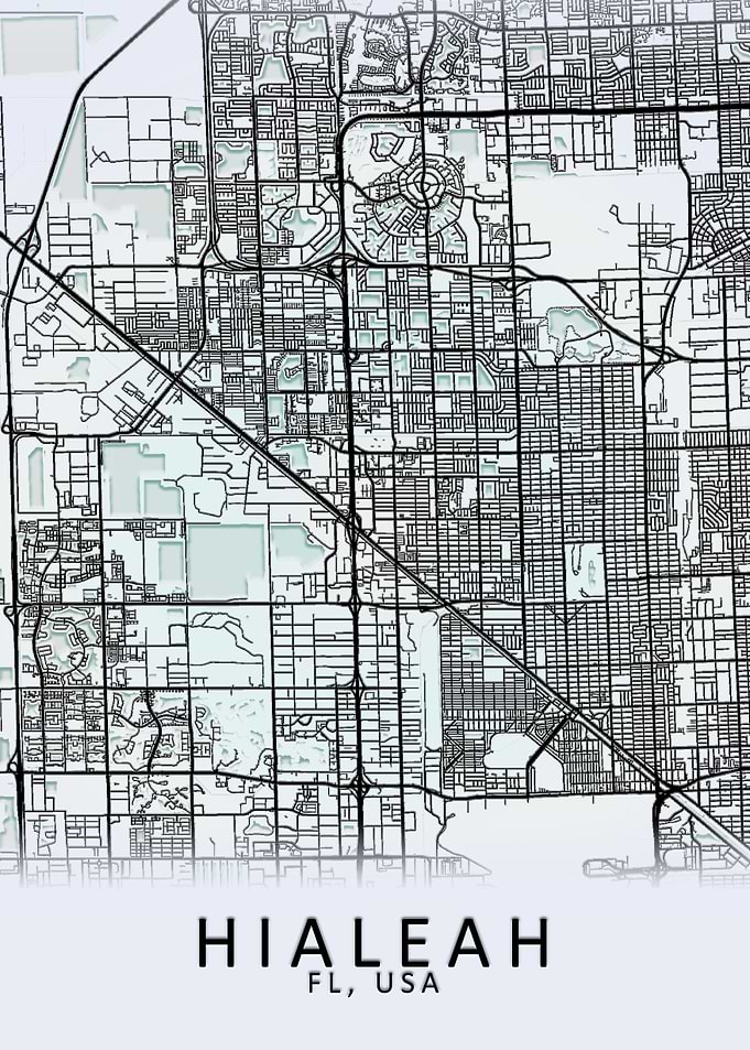 Hialeah FL USA City Map
