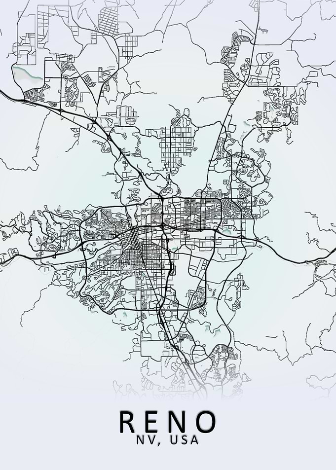 Reno NV USA City Map