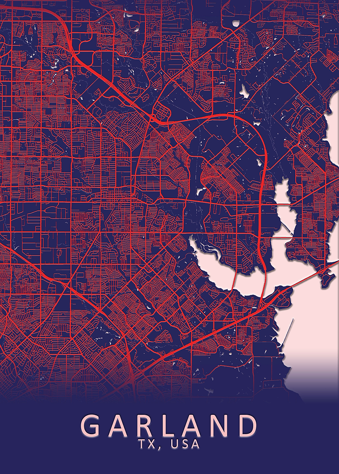 Garland TX USA City Map
