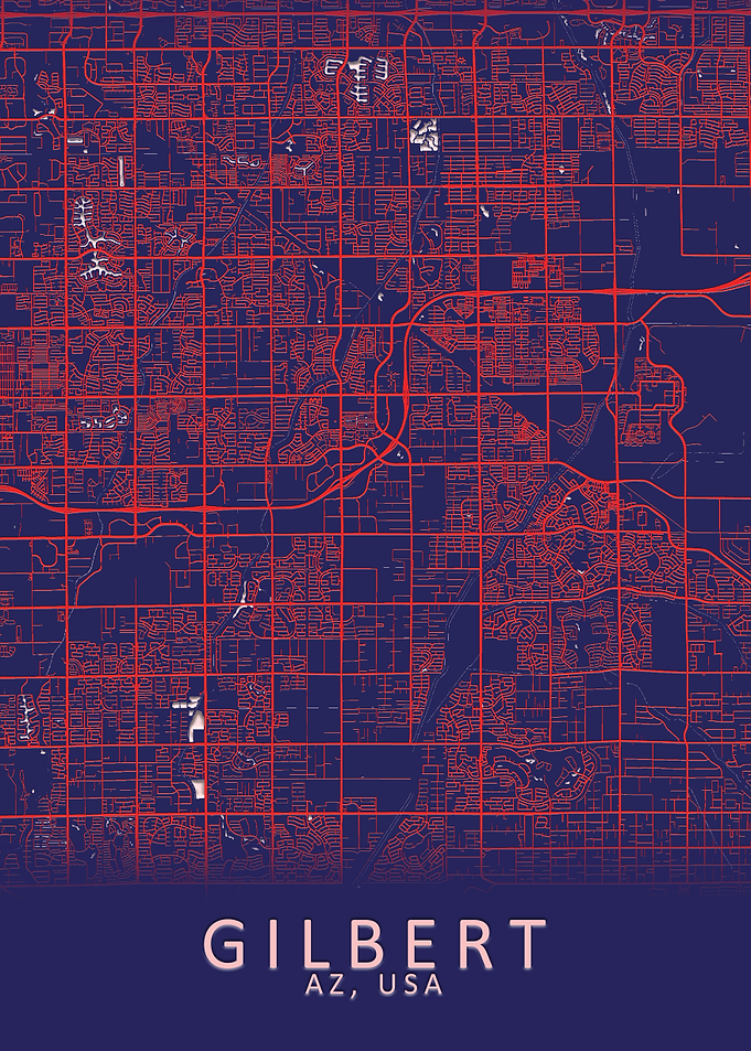 Gilbert AZ USA City Map